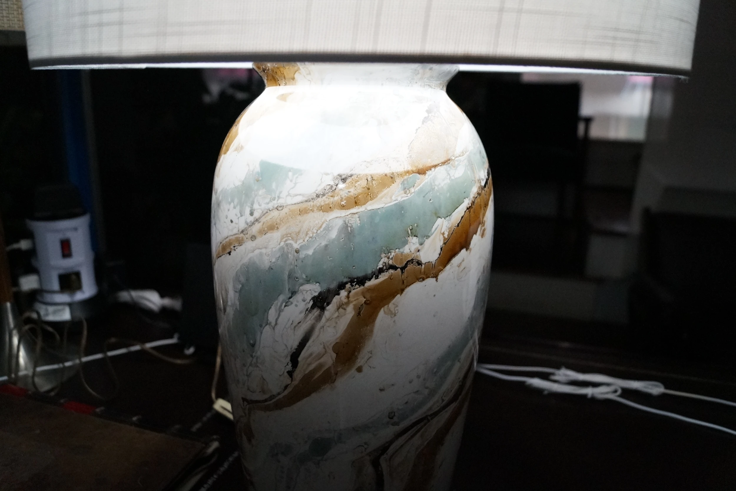 1970's Mid-Century Modern Glazed Ceramic Table Lamp 10 1970's Mid-Century Modern Glazed Ceramic Table Lamp - Image 10