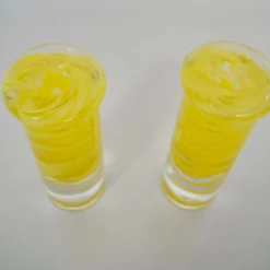 Kosta Boda 1970's Mid-Century Modern Pop Art Glass Candle Holders - A Pair -chairish shop 1970s mid century modern pop art glass candle holders a pair 6640 scaled