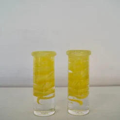 Kosta Boda 1970's Mid-Century Modern Pop Art Glass Candle Holders - A Pair -chairish shop 1970s mid century modern pop art glass candle holders a pair 8061 scaled