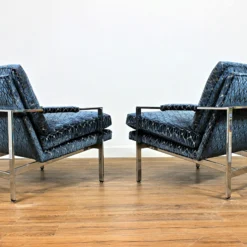 1970's Milo Baughman 951 Chrome Lounge Chairs In Rombo Orion Blue Cut Velvet, Pair 13 1970's Milo Baughman 951 Chrome Lounge Chairs In Rombo Orion Blue Cut Velvet, Pair -chairish shop 1970s milo baughman 951 chrome lounge chairs in rombo orion blue cut velvet pair 1074 scaled