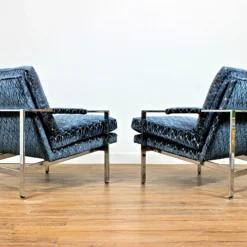 1970's Milo Baughman 951 Chrome Lounge Chairs In Rombo Orion Blue Cut Velvet, Pair 17 1970's Milo Baughman 951 Chrome Lounge Chairs In Rombo Orion Blue Cut Velvet, Pair -chairish shop 1970s milo baughman 951 chrome lounge chairs in rombo orion blue cut velvet pair 1694 scaled