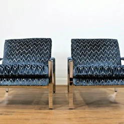 1970's Milo Baughman 951 Chrome Lounge Chairs In Rombo Orion Blue Cut Velvet, Pair 16 1970's Milo Baughman 951 Chrome Lounge Chairs In Rombo Orion Blue Cut Velvet, Pair -chairish shop 1970s milo baughman 951 chrome lounge chairs in rombo orion blue cut velvet pair 7482 scaled