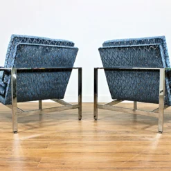 1970's Milo Baughman 951 Chrome Lounge Chairs In Rombo Orion Blue Cut Velvet, Pair 15 1970's Milo Baughman 951 Chrome Lounge Chairs In Rombo Orion Blue Cut Velvet, Pair -chairish shop 1970s milo baughman 951 chrome lounge chairs in rombo orion blue cut velvet pair 9071 scaled