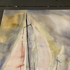 1970’s Original Abstract Expressionist Sailing Boat Watercolor Painting -chairish shop 1970s original abstract expressionist sailing boat watercolor painting 3049