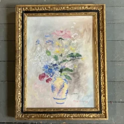1970’s Original Abstract Impressionist Still Life Painting By Polly Jennings Original Vintage Frame -chairish shop 1970s original abstract impressionist still life painting by polly jennings original vintage frame 1817