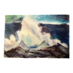 1970’s Original Abstract Seascape Watercolor Painting