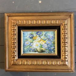 1970’s Original Impressionist Small Floral Still Life Painting Ornate Vintage Frame -chairish shop 1970s original impressionist small floral still life painting ornate vintage frame 2799