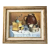 1970’s Original Still Life With Eggs & Pots Painting Signed Original Vintage Frame