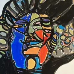 1970’s Original Vintage E.J.Hartmann Large Abstract Portrait Painting Signed -chairish shop 1970s original vintage ejhartmann large abstract portrait painting signed 6175