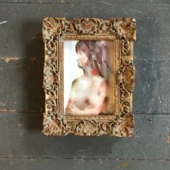 1970’s Original Vintage Female Nude Small Abstract Watercolor Painting Ornate Tabletop Frame -chairish shop 1970s original vintage female nude small abstract watercolor painting ornate tabletop frame 5295