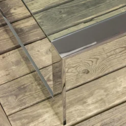 1970's Polished Steel And Glass Coffee Table -chairish shop 1970s polished steel and glass coffee table 1625 scaled