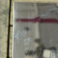 1970's Polished Steel And Glass Coffee Table -chairish shop 1970s polished steel and glass coffee table 4074