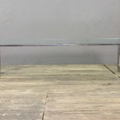 1970's Polished Steel And Glass Coffee Table -chairish shop 1970s polished steel and glass coffee table 8872