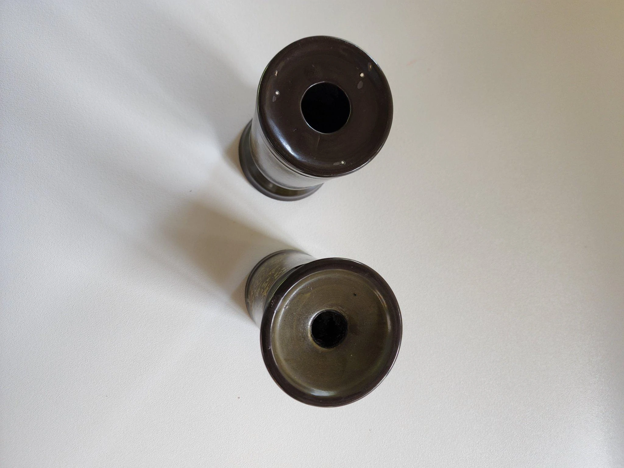 1970's Spanish Style Pillar Candle Holder Pair In Franciscan Madeira Pattern 3 1970's Spanish Style Pillar Candle Holder Pair In Franciscan Madeira Pattern - Image 3