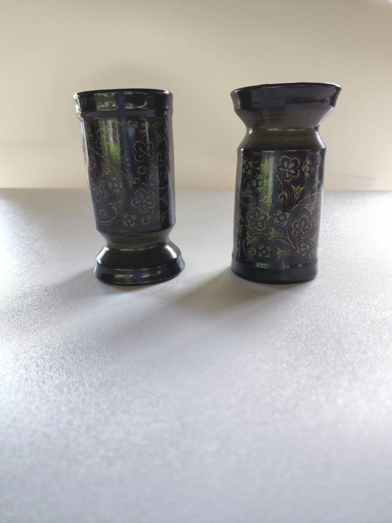 1970's Spanish Style Pillar Candle Holder Pair In Franciscan Madeira Pattern 4 1970's Spanish Style Pillar Candle Holder Pair In Franciscan Madeira Pattern - Image 4