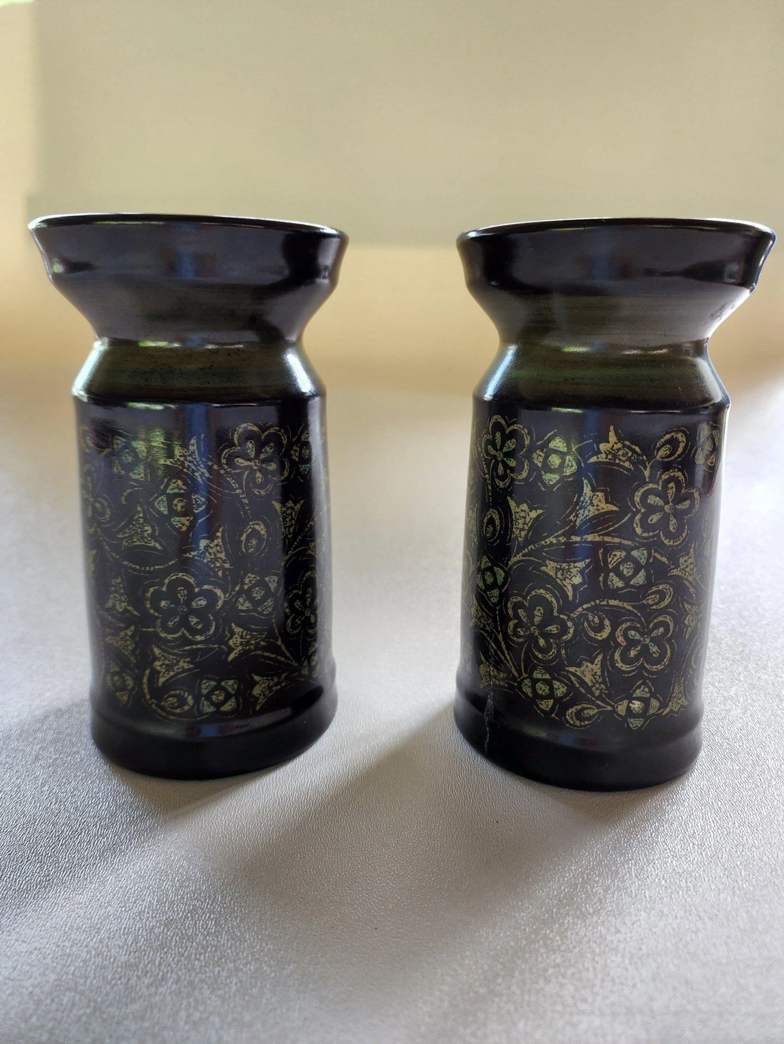 1970's Spanish Style Pillar Candle Holder Pair In Franciscan Madeira Pattern 5 1970's Spanish Style Pillar Candle Holder Pair In Franciscan Madeira Pattern - Image 5