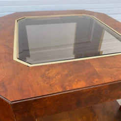 1970’s Thomasville Burlwood And Brass Side Tables -chairish shop 1970s thomasville burlwood and brass side tables 3483 scaled