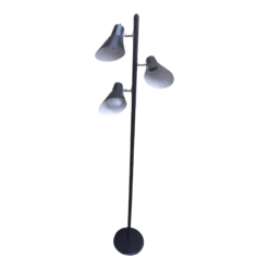 1970's Three Shaded Black Floor Lamp