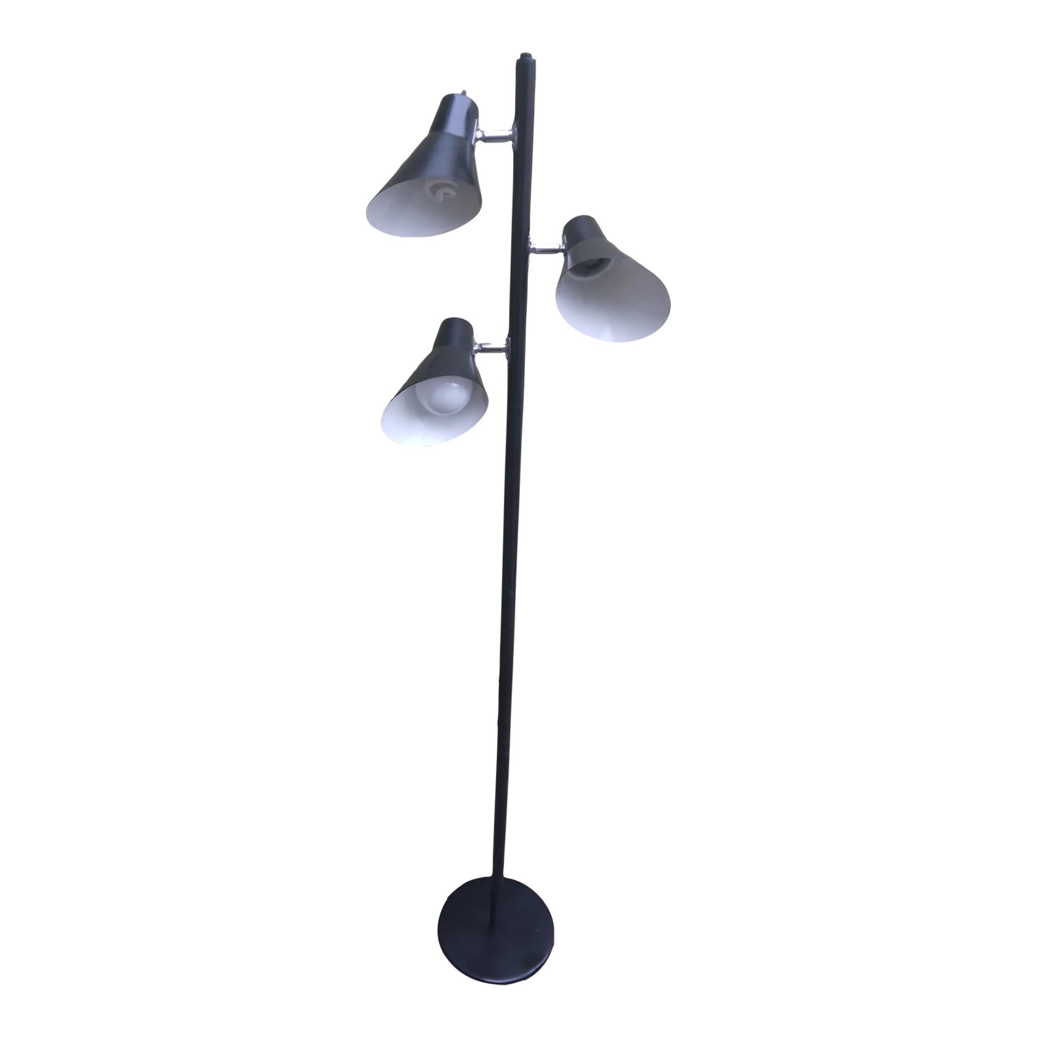 1970's Three Shaded Black Floor Lamp 1 1970's Three Shaded Black Floor Lamp