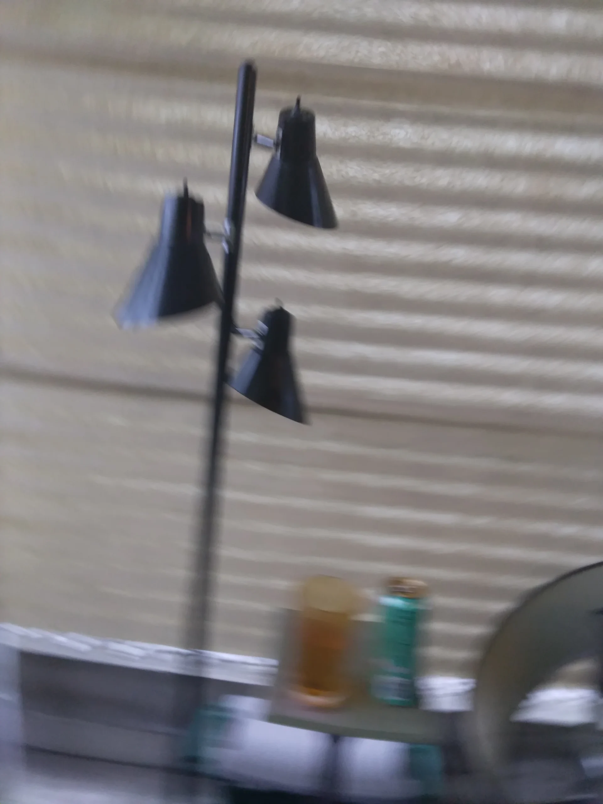 1970's Three Shaded Black Floor Lamp 3 1970's Three Shaded Black Floor Lamp - Image 3