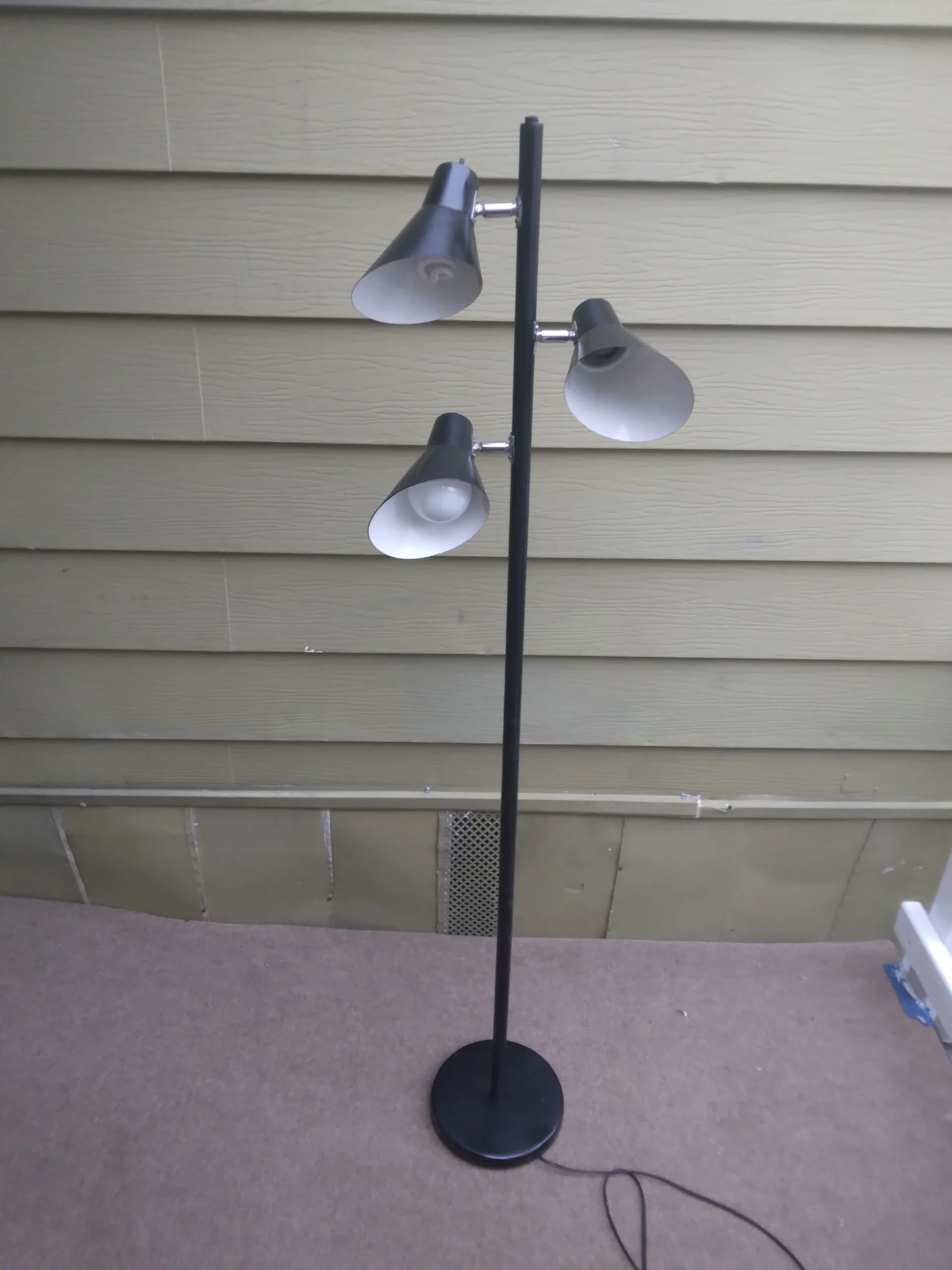 1970's Three Shaded Black Floor Lamp 6 1970's Three Shaded Black Floor Lamp - Image 6