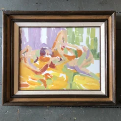 1970’s Vintage Abstract Expressionist Male Nude Painting Vintage Frame -chairish shop 1970s vintage abstract expressionist male nude painting vintage frame 6284