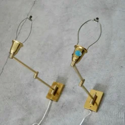 1970's Vintage Hollywood Regency Brass Swing Arm Sconces - A Pair 14 1970's Vintage Hollywood Regency Brass Swing Arm Sconces - A Pair -chairish shop 1970s vintage hollywood regency brass swing arm sconces a pair 5347 scaled