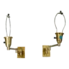 1970's Vintage Hollywood Regency Brass Swing Arm Sconces - A Pair