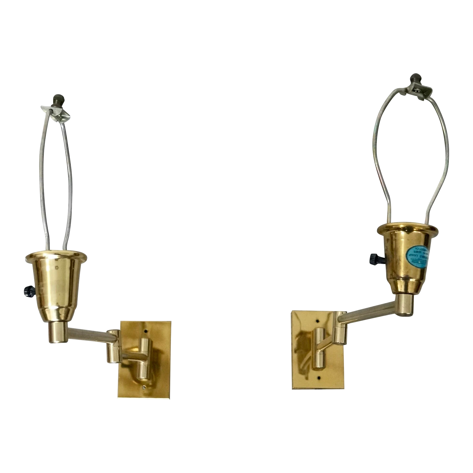 1970's Vintage Hollywood Regency Brass Swing Arm Sconces - A Pair 1 1970's Vintage Hollywood Regency Brass Swing Arm Sconces - A Pair