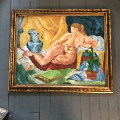 1970’s Vintage Modernist Abstract Expressionist Female Nude Painting Ornate Vintage Frame -chairish shop 1970s vintage modernist abstract expressionist female nude painting ornate vintage frame 6216