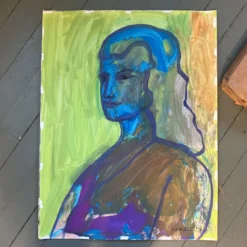 1970’s Vintage Original E.J.Hartmann Original Large Abstract Portrait Painting Signed -chairish shop 1970s vintage original ejhartmann original large abstract portrait painting signed 3821