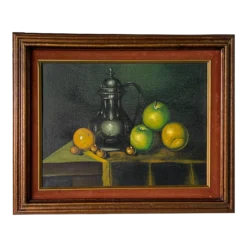 1970's Vintage Paula K. Still Life Oil On Canvas Painting, Framed