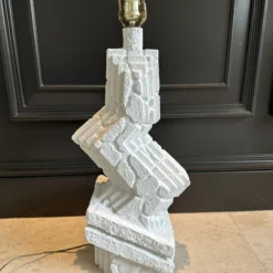 1970’s Vintage Zig Zag Plaster Table Lamp By Ziggaraut 12 1970’s Vintage Zig Zag Plaster Table Lamp By Ziggaraut -chairish shop 1970s vintage zig zag plaster table lamp by ziggaraut 4583 scaled