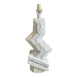 1970’s Vintage Zig Zag Plaster Table Lamp By Ziggaraut