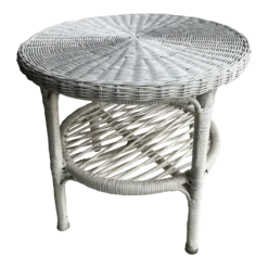 1970's Wicker Side Table