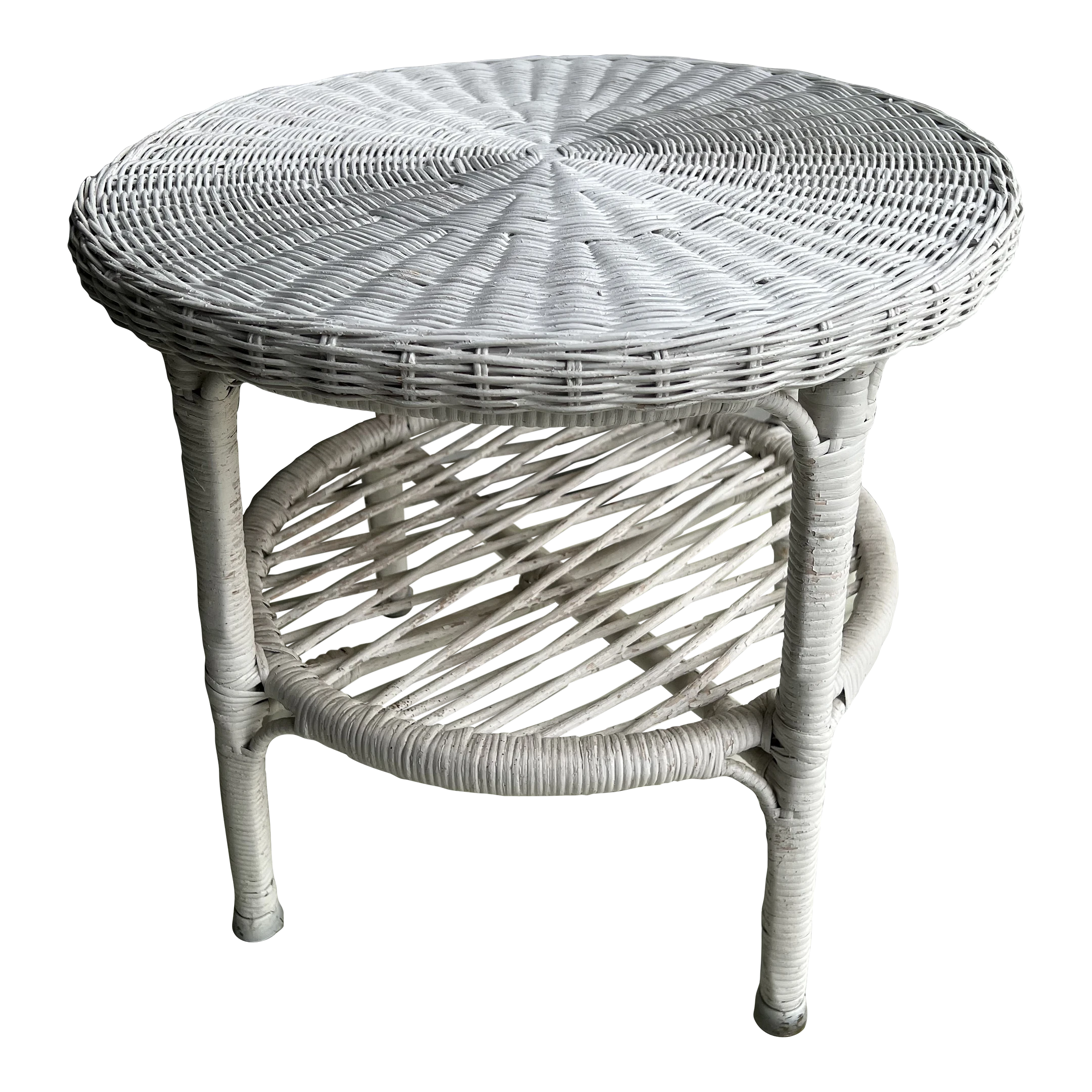 1970's Wicker Side Table 1 1970's Wicker Side Table