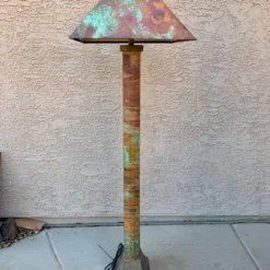 1980's Arts And Craft Style Textured Copper Floor Lamp -chairish shop 1980s arts and craft style textured copper floor lamp 1489 scaled