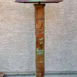 1980's Arts And Craft Style Textured Copper Floor Lamp -chairish shop 1980s arts and craft style textured copper floor lamp 6010 scaled