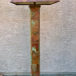 1980's Arts And Craft Style Textured Copper Floor Lamp -chairish shop 1980s arts and craft style textured copper floor lamp 7404 scaled