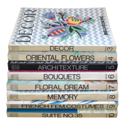 1980's Belvedere Italian Graphic Art Design Coffee Table Decorative Books - Set Of 8