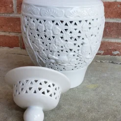 1980's, Chinese Blanc De Chine Reticulated White Ginger Jars- - A Pair -chairish shop 1980s chinese blanc de chine reticulated white ginger jars a pair 8036 scaled