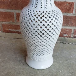 1980's, Chinese Blanc De Chine Reticulated White Vases- - A Pair -chairish shop 1980s chinese blanc de chine reticulated white vases a pair 0856 scaled