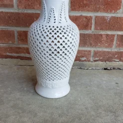 1980's, Chinese Blanc De Chine Reticulated White Vases- - A Pair -chairish shop 1980s chinese blanc de chine reticulated white vases a pair 7058 scaled
