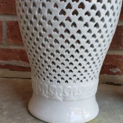 1980's, Chinese Blanc De Chine Reticulated White Vases- - A Pair -chairish shop 1980s chinese blanc de chine reticulated white vases a pair 9054 scaled