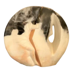 1980's Christine LePage Large Disc Ceramic Sculpture With Female Side View