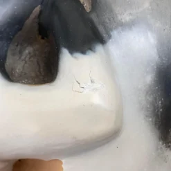 1980's Christine LePage Large Disc Ceramic Sculpture With Female Side View -chairish shop 1980s christine lepage large disc ceramic sculpture with female side view 7840