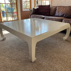 1980's Classic White Ming-Style Jumu Coffee & Side Table, 2-Piece Set, Made In Hong Kong -chairish shop 1980s classic white ming style jumu coffee and side table 2 piece set made in hong kong 2972