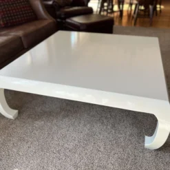 1980's Classic White Ming-Style Jumu Coffee & Side Table, 2-Piece Set, Made In Hong Kong -chairish shop 1980s classic white ming style jumu coffee and side table 2 piece set made in hong kong 6211