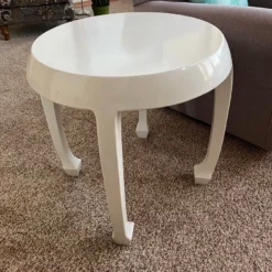 1980's Classic White Ming-Style Jumu Coffee & Side Table, 2-Piece Set, Made In Hong Kong -chairish shop 1980s classic white ming style jumu coffee and side table 2 piece set made in hong kong 8532