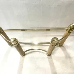 1980's Designer Brass And Wood Elephant Trunk Style Console Table Base -chairish shop 1980s designer brass and wood elephant trunk style console table base 4969 scaled